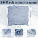 60 Pack Dusty Blue Cheesecloth Napkins Washable 21x21 Inches Dusty Blue Cloth Napkins Set of 60 Bridal Baby Shower Dinner Table Napkins for Wedding Rustic Boho Cotton Gauze Summer Party Table Decor
