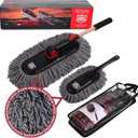 Car Duster Set, Car Duster Exterior Extendable Handle, Scratch Remover Large and Small Brushes Remove Dust Exterior Interior of RVs and Trucks,Microfiber Auto Interior Brush, 2-Packs