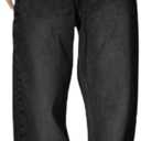 EMMIOL Women Baggy Jeans Mid-Low Waist Boyfriend Streetwear Vintage Jeans Wide Leg Denim Pants (Medium, Black)