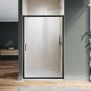 Sliding Shower Door 54 in.D x72 in. H|1/4 in. High-Strength Clear Tempered Glassd Shower Door| Aluminum Frame Semi-Frameless Sliding Door| Silver (Shower Base Not Included)