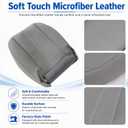FZJDSD 6PCS Gray Driver & Passenger Side Bottom & Top Lean Back Microfiber Leather Replacement Seat Covers and Seat Foam Cushion Compatible with Chevy Express GMC Savana 2003-2014