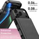 LETO for iPhone 17 Pro Wallet Case, Flip Folio Leather Kickstand Black | Card Slots Holder - Fashionable Flower Designs - Shockproof Protective Phone Cover for Women and Girls