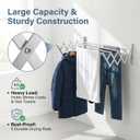 Laundry Drying Rack Wall Mount - Towel Rack Collapsible, Retractable Drying Rack Easy Install Space Saving with 5 Drying Rods, 32"