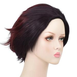 Hair Bonnets Anime Character Stove Door Ochre Red Gradient Red Brown Wig 5x5 Lace Closure (Red, One Size)
