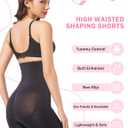 High-Waist Seamless Shapewear Shorts, No-Roll Waistband, Tummy Control for Daily Wear, M-4XL (Black)