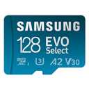 Samsung EVO Select microSD Memory Card + Adapter, 128GB microSDXC, Up-to 160 MB/s, 4K UHD, UHS-I, C10, U3, V30, A2, for Mobile Phone, Smartphones, Nintendo-Switch, and Tablets (MB-ME128SA/AM)