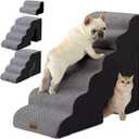 Dog Ramp for High Beds - 29" H 6 Steps Pet Stairs for Large Dogs with Tunnel 2 in 1 with Zippers Suitable, Indoor Cat Ladders with Non-Slip Bottom, Black