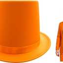 Nicky Bigs Novelties Adult Satin Top Hat Magician Gentleman Roaring 20s Tuxedo Formal Costume (Orange)