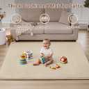Baby Play Mat for Floor,Tummy Time Area Rug 59x59 Playpen Muscle Mat Beige