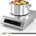 Commercial Induction Cooktop,Professional Induction Cooktop, 5000W Hot Plate with LCD Touch control 4 Hours Timer, 16 Power Levels,Auto-Shut-Off,Induction stove top 220-240V, sliver