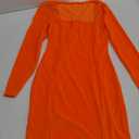 GOBLES Womens Sexy Velvet Long Sleeve Bodycon Elegant Mini Party Dress M Orange