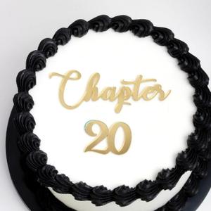 Q152 Chapter 20 Cake Topper  Acrylic Black 20th Birthday Cake Toppers, Number 20 twenty Birthday Cake Pick for Girls & Boys, Cheers to 18 Years Old 18th Birthday Wedding Anniversary