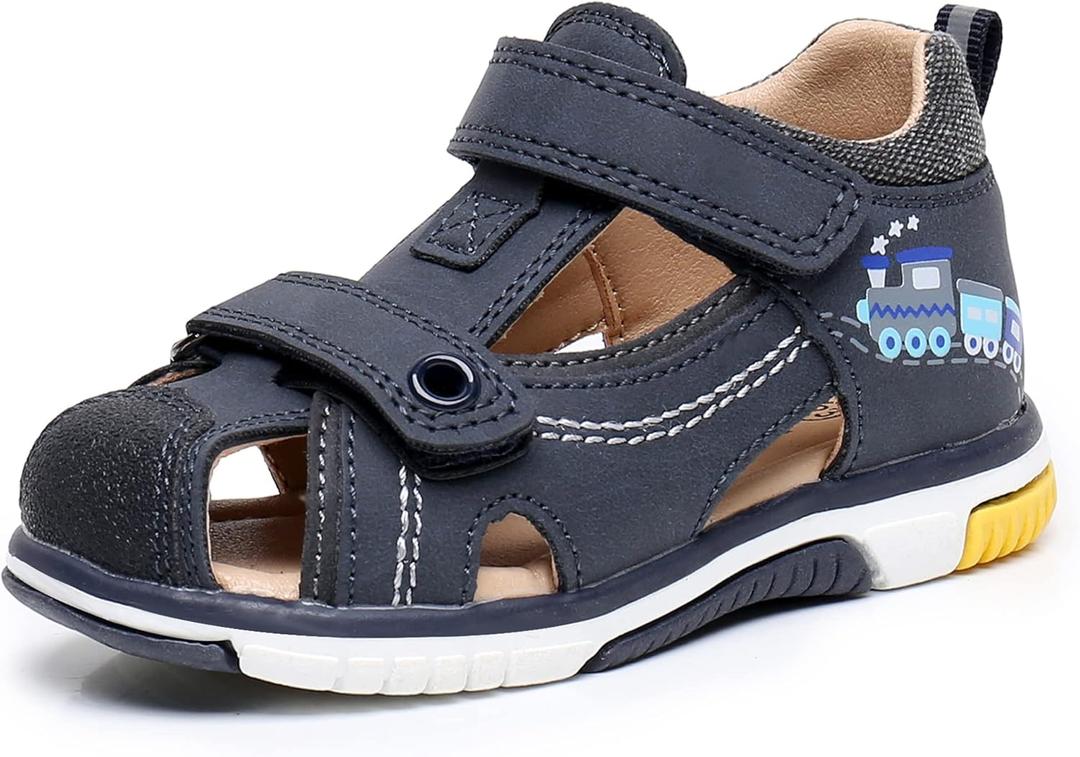 Blikcon Baby/Toddler Boys Sandals Closed Toe Summer Shoes with Soft Sole (Toddler/Little Kid) (Navy) 22
