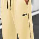 ZAFUL Men's Baggy Drawstring Elastic Waist Sweatpants with Pockets Solid Color Straight Patchwork Wide Leg Lounge Long Pants (M)