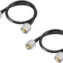 SUPERBAT PL-259 CB Jumper Cable UHF Male to Male Low Loss RG8X Coaxial Cable PL259 Jumper for UHF Duplexer SWR Meter HAM CB Radio Antenna Analyzer Dummy Load Coax Switch Tuner 2ft 2-Pack