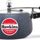 Hawkins 5 Litre Ceramic Nonstick Pressure Cooker, Induction Inner Lid Cooker, Granite Contura shaped Cooker, Best Cooker, Blue (ICC50)