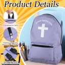 Amylove 12 Pcs Kids Christian Backpacks Bulk- 17'' Religious Jesus Loves You Cross Backpack for Christmas Church Gifts(Multicolor)