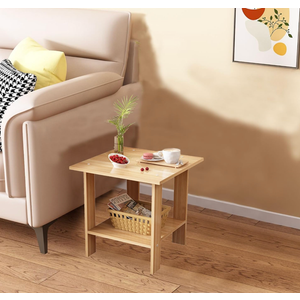 BEKMLOD 2 Tier Brown End Table, Sofa Side Table, Suitable for Small Space Bedside Table, Suitable for Living Room and Bedroom, Storage Rack, Easy to Assemble 11.8 in x 11.8 in
