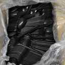 1000 Pcs Black Plastic Utensils Set - 500 Forks And 500 Teaspoons, Plastic Forks And Spoons Set - Bulk Black Cutlery Set