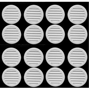 3" Round Plastic Louver Soffit Air Vent Reptile Screen Grille Cover (16, White)