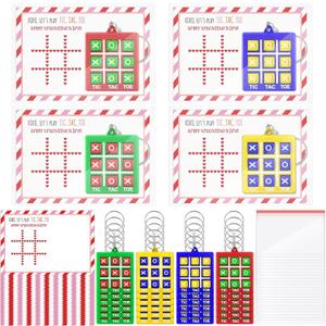 2 x Denylo pro 24 Sets Valentines Day Gifts Tic-Tac-Toe Keychain with Cards Tic Tac Toe Party Favors for Friends Valentines Day Gifts Party Favors
