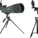 SVBONY SV28 20-60x80 Spotting Scopes Bundle with SV101 Tripod and SV214 Pro 3-Axis Phone Adapter for Bird Watching, Target Shooting, Wildlife Viewing