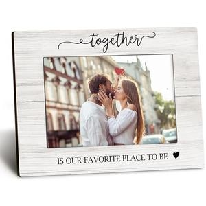 DUXMNAMG Couple 4x6 Picture Frame, Couple Gifts, Engagement Wedding Picture Frame, Couples Love Photo Frame, Together is Our Favorite Place to be Photo Frames for Desk Decor