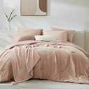 WRENSONGE Full Size Comforter Set- 7 Pieces Clay Pink Bed in a Bag Full Size Comforter with Fitted Sheet, Flat Sheet, 2 Pillow Shams, 2 Pillowcases, Warm Bedding Sets for All Season (Full(80"*90"))