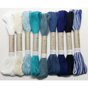 Olympus Sashiko Thread 20m(21.8yds) Bundles 100% Cotton (White and Blue 9Colors), OS-20M