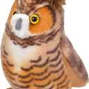 Wild Republic Audubon Birds Great Horned Owl with Authentic Bird Sound, Stuffed Animal, Bird Toys for Kids and Birders
