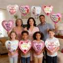 KIPETTO Happy Mother's Day Balloons 20Pcs 18inch Aluminum Foil Balloons Heart Balloons for Mother's Day Birthday Party Decorations