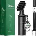 Jiskan Pro Golf Club Cleaner Brush Golf Groove Sharpener Tool with Retainer Clip and Squeeze Water Bottle 7.5 Inches Holds 4 Ounces of Water, Essentials Golf Bag Accessories Best Golf Gifts for Men