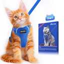 Halypet Cat Harness and Leash Set [ MAX Safety Third Generation ] Escape Proof Soft Adjustable Cat Leash Breathable Comfortable Vest Easy to Wear Kitten Harness for Outdoor Walking