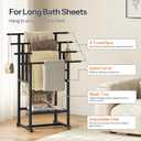 HOOBRO 4-Tier Freestanding Towel Rack with Storage Basket for Bathroom