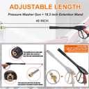 Pressure Washer Gun and Hose Kit, 4000PSI Power Washer Gun with 26FT Power Washer Hose & Extension Wand for Gas & Electric Pressure Washers,40 Inch Adjustable Length, M22 Fitting, 5 Nozzle Tips