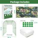 Garden Netting Kit for Raised Bed, 8X20FT Ultra Fine Mesh Netting with 5 Sets Garden Hoops & 15pcs Clips, Reusable Bird Netting for Garden Protection
