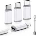 LERTOSEN Lightning to USB C Adapter 4 Pack, Fast Charging & Data Sync for iPhone 15/16/17 Pro/Pro Max, Charger Adapter Accessory (Not for Audio/OTG)-White