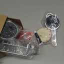 HASKO Suction Cup Shower Caddy Basket for Shampoo, Shower Suction Shelf Organizer, Basket with Soap Holder and Hooks, Stainless Steel Shampoo Holder for Bathroom Storage, Chrome