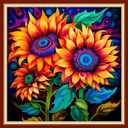 DMCVIVR Stamped Cross Stitch Kits for Adults Beginners Embroidery Kits 11CT Needlepoint Kits Cross Stitch Patterns Embroidery Patterns- Magic Sunflower 18x18 inch (Handicrafts35)
