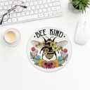 QUICQOD Bee Desk Accessories Mouse Pad,Bee Kind Non-Slip Rubber Base Mousepads for Office Dorm Desk Decor,Gifts for Teen Girls Women Coworkers,Bee Lover Gift,8.7 x 8.7 Inches