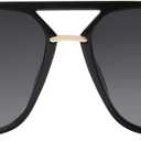 SOJOS Sunglasses for Women & Men, Square, Retro, Polarized Lens, Trendy Aviator, 90s Shades (Black/Grey)