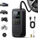 Car Tire Inflator Portable Air Compressor - Lamicall [5X Faster][150 PSI] Air Pump with Rechargeable Battery for Car, Motorcycle, Bike, ATV,MTV, Scooter, Ball (Black)