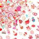 MARFOREVER 120PCS Valentines Charms for Jewelry Making, Assorted Gold Heart Enamel Charm Valentine's Day Love Charms Pendants for DIY Bracelet Necklace Earrings Making Supplies