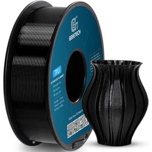Geeetech TPU Filament 1.75mm, 0.5KG/500g (1.1lbs) Spool, Shore 95A Flexible 3D Printer Filament with High Elasticity, Dimensional Accuracy 0.03mm, Fits Most FDM Printers, Black