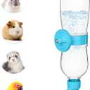 VANNON 17oz Small Animal Water Dispenser for Crate, Parrots Water Bottle for Cage, Chewproof Pet Water Bottle for Rabbits, Guinea Pigs, Ferrets, Chinchillas and Other Small Rodents, Top Fill, Blue