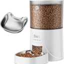 Automatic Cat Feeder: 4L Timed Cats Food Dispenser Programmable 1-6 Meal for Cat and Small Medium Dog- Auto Pet Feeder Dual Power Supply with Stainless Steel& | Detachable Washable White