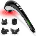 Snailax Cordless Handheld Back Massager - Rechargeable Percussion Massage with Heat, Deep Tissue Massager for Neck Shoulder Waist Leg Foot Back, Portable Wand Massager for Full Body