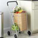 Whitmor Utility Shopping Cart - Durable Folding Design for Easy Storage, Model Number: 6250-4997-2-SIOC,  11"L x 13.25"W x 34.25"H, Gray