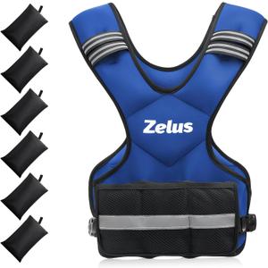 ZELUS Weighted Vest for Men and Women | 20-32lb Vest with 6 Ironsand Weights for Home Workouts | Adjustable Body Weight Vest Exercise Set for Cardio and Strength Training
