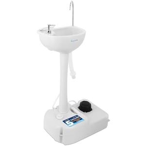 SereneLife Portable Camping Sink with 19L (5+ Gallon) Water Tank, Hands-Free Foot Pump, Soap Dispenser & Towel Holder, Compact Design with Carry Handle – Perfect for Camping, Worksites, Outdoors